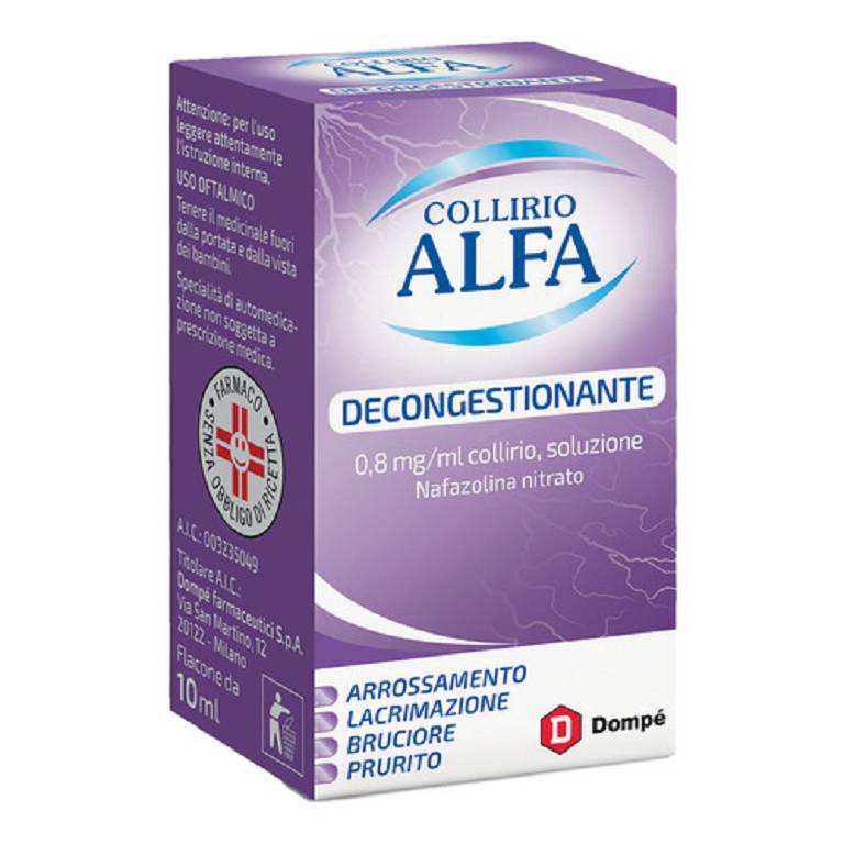 COLLIRIO ALFA DECONGESTIONANTE GOCCE OCULARI FLACONI DA 10ML