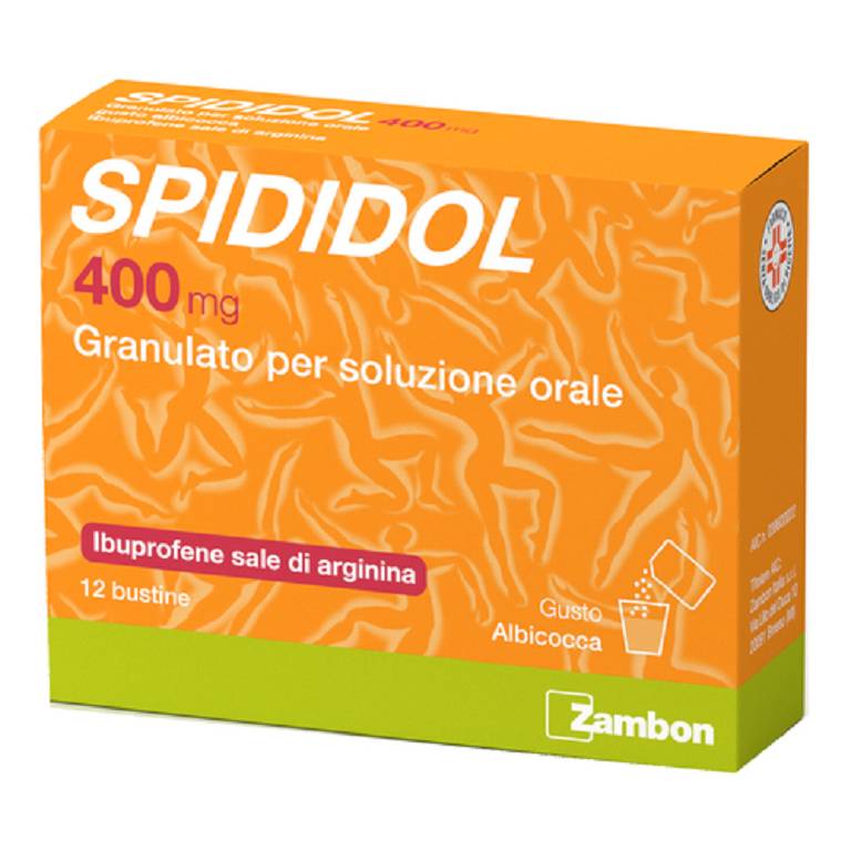 SPIDIDOL SOSPENSIONE ORALE GRANULATO 12 BUSTINE 400mg GUSTO ALBICOCCA